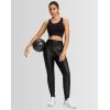 imageG Gradual Womens Joggers High Waisted Yoga Pants with Pockets Loose Leggings for Women Workout Athletic LoungeFaux Leather Coated