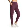 imageG Gradual Womens Joggers High Waisted Yoga Pants with Pockets Loose Leggings for Women Workout Athletic LoungeMaroon
