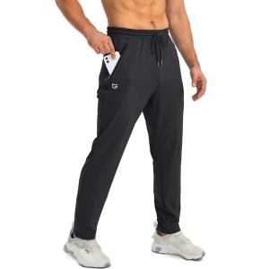 imageG Gradual Mens Sweatpants with Zipper Pockets Tapered Joggers for Men Athletic Pants for Workout Jogging RunningBlack