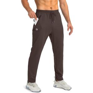 imageG Gradual Mens Sweatpants with Zipper Pockets Tapered Joggers for Men Athletic Pants for Workout Jogging RunningBrown