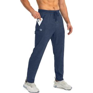 imageG Gradual Mens Sweatpants with Zipper Pockets Tapered Joggers for Men Athletic Pants for Workout Jogging RunningC Heathered Academy Blue