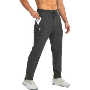 imageG Gradual Mens Sweatpants with Zipper Pockets Tapered Joggers for Men Athletic Pants for Workout Jogging RunningC Heathered Black