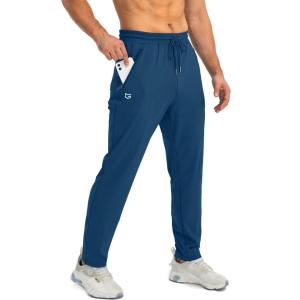 imageG Gradual Mens Sweatpants with Zipper Pockets Tapered Joggers for Men Athletic Pants for Workout Jogging RunningDark Blue