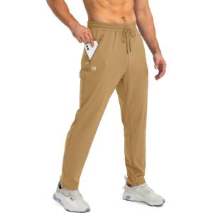 imageG Gradual Mens Sweatpants with Zipper Pockets Tapered Joggers for Men Athletic Pants for Workout Jogging RunningDark Khaki