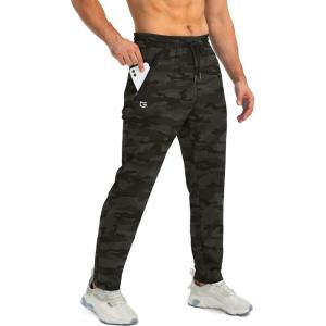 imageG Gradual Mens Sweatpants with Zipper Pockets Tapered Joggers for Men Athletic Pants for Workout Jogging RunningGreen Camo