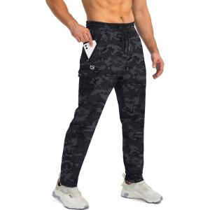 imageG Gradual Mens Sweatpants with Zipper Pockets Tapered Joggers for Men Athletic Pants for Workout Jogging RunningGrey Camo