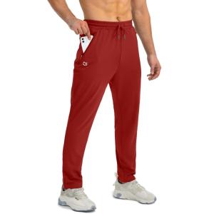 imageG Gradual Mens Sweatpants with Zipper Pockets Tapered Joggers for Men Athletic Pants for Workout Jogging RunningPower Red