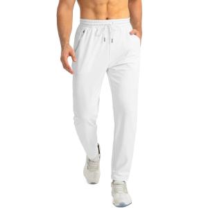 imageG Gradual Mens Sweatpants with Zipper Pockets Tapered Joggers for Men Athletic Pants for Workout Jogging RunningWhite