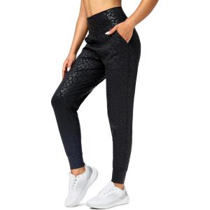 imageG Gradual Womens Joggers High Waisted Yoga Pants with Pockets Loose Leggings for Women Workout Athletic LoungeBlack Leopard