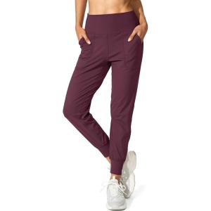 imageG Gradual Womens Joggers High Waisted Yoga Pants with Pockets Loose Leggings for Women Workout Athletic LoungeMaroon