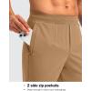 imageG Gradual 30quot32quot34quot Inseam Tall Mens Sweatpants with Zipper Pockets Stretch Golf Workout Pants for Men Casual AthleticDark Khaki