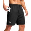 imageG Gradual Mens Athletic Running Shorts with Zipper Pockets Quick Dry 7quot 5quot 9quot Workout Gym Shorts for Basketball HikingBlack
