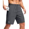 imageG Gradual Mens Athletic Running Shorts with Zipper Pockets Quick Dry 7quot 5quot 9quot Workout Gym Shorts for Basketball HikingDark Grey