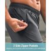 imageG Gradual Mens Athletic Running Shorts with Zipper Pockets Quick Dry 7quot 5quot 9quot Workout Gym Shorts for Basketball HikingDark Grey