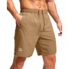 imageG Gradual Mens Athletic Running Shorts with Zipper Pockets Quick Dry 7quot 5quot 9quot Workout Gym Shorts for Basketball HikingDark Khaki