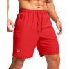 imageG Gradual Mens Athletic Running Shorts with Zipper Pockets Quick Dry 7quot 5quot 9quot Workout Gym Shorts for Basketball HikingDeep Red