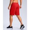 imageG Gradual Mens Athletic Running Shorts with Zipper Pockets Quick Dry 7quot 5quot 9quot Workout Gym Shorts for Basketball HikingDeep Red