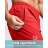 imageG Gradual Mens Athletic Running Shorts with Zipper Pockets Quick Dry 7quot 5quot 9quot Workout Gym Shorts for Basketball HikingDeep Red