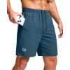 imageG Gradual Mens Athletic Running Shorts with Zipper Pockets Quick Dry 7quot 5quot 9quot Workout Gym Shorts for Basketball HikingDusty Blue