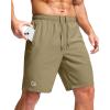 imageG Gradual Mens Athletic Running Shorts with Zipper Pockets Quick Dry 7quot 5quot 9quot Workout Gym Shorts for Basketball HikingDusty Khaki