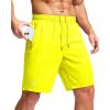 imageG Gradual Mens Athletic Running Shorts with Zipper Pockets Quick Dry 7quot 5quot 9quot Workout Gym Shorts for Basketball HikingFluorescent Yellow