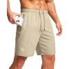 imageG Gradual Mens Athletic Running Shorts with Zipper Pockets Quick Dry 7quot 5quot 9quot Workout Gym Shorts for Basketball HikingKhaki