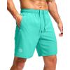 imageG Gradual Mens Athletic Running Shorts with Zipper Pockets Quick Dry 7quot 5quot 9quot Workout Gym Shorts for Basketball HikingLight Green