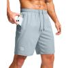 imageG Gradual Mens Athletic Running Shorts with Zipper Pockets Quick Dry 7quot 5quot 9quot Workout Gym Shorts for Basketball HikingLight Grey