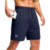 imageG Gradual Mens Athletic Running Shorts with Zipper Pockets Quick Dry 7quot 5quot 9quot Workout Gym Shorts for Basketball HikingNavy