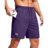 imageG Gradual Mens Athletic Running Shorts with Zipper Pockets Quick Dry 7quot 5quot 9quot Workout Gym Shorts for Basketball HikingPurple