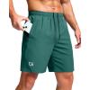 imageG Gradual Mens Athletic Running Shorts with Zipper Pockets Quick Dry 7quot 5quot 9quot Workout Gym Shorts for Basketball HikingRainforest Green