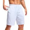 imageG Gradual Mens Athletic Running Shorts with Zipper Pockets Quick Dry 7quot 5quot 9quot Workout Gym Shorts for Basketball HikingWhite
