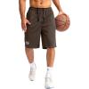 imageG Gradual Mens Basketball Shorts with Zipper Pockets Lightweight Quick Dry 11quot Long Shorts for Men Athletic GymBrown