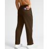 imageG Gradual Mens Fleece Lined Pants with 3 Zipper Pockets Water Resistant Winter Warm Hiking Pants Athletic Sweatpants for MenW Brown