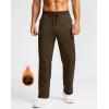 imageG Gradual Mens Fleece Lined Pants with 3 Zipper Pockets Water Resistant Winter Warm Hiking Pants Athletic Sweatpants for MenW Brown