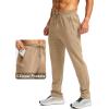 imageG Gradual Mens Fleece Lined Winter Pants with 3 Zipper Pockets Warm Athletic Joggers Workout Running Sweatpants for MenKhaki