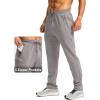 imageG Gradual Mens Fleece Lined Winter Pants with 3 Zipper Pockets Warm Athletic Joggers Workout Running Sweatpants for MenLight Grey