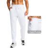 imageG Gradual Mens Fleece Lined Winter Pants with 3 Zipper Pockets Warm Athletic Joggers Workout Running Sweatpants for MenWhite