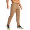 imageG Gradual Mens Joggers with Zipper Pockets Stretch Tapered Sweatpants Athletic Pants for Men Workout Running GymDark Khaki