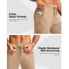 imageG Gradual Mens Joggers with Zipper Pockets Stretch Tapered Sweatpants Athletic Pants for Men Workout Running GymLight Khaki