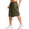 imageG Gradual Mens Long Basketball Shorts with Zipper Pocket 11 Quick Dry Gym Shorts Lightweight Mesh Athletic Shorts for MenDark Olive