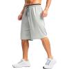 imageG Gradual Mens Long Basketball Shorts with Zipper Pocket 11 Quick Dry Gym Shorts Lightweight Mesh Athletic Shorts for MenLight Gray