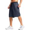 imageG Gradual Mens Long Basketball Shorts with Zipper Pocket 11 Quick Dry Gym Shorts Lightweight Mesh Athletic Shorts for MenNavy