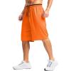 imageG Gradual Mens Long Basketball Shorts with Zipper Pocket 11 Quick Dry Gym Shorts Lightweight Mesh Athletic Shorts for MenOrange