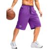 imageG Gradual Mens Long Basketball Shorts with Zipper Pocket 11 Quick Dry Gym Shorts Lightweight Mesh Athletic Shorts for MenPurple