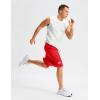 imageG Gradual Mens Long Basketball Shorts with Zipper Pocket 11 Quick Dry Gym Shorts Lightweight Mesh Athletic Shorts for MenRed