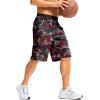 imageG Gradual Mens Long Basketball Shorts with Zipper Pocket 11 Quick Dry Gym Shorts Lightweight Mesh Athletic Shorts for MenRed Camo
