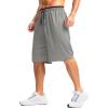 imageG Gradual Mens Long Basketball Shorts with Zipper Pocket 11 Quick Dry Gym Shorts Lightweight Mesh Athletic Shorts for MenSteel