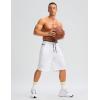 imageG Gradual Mens Long Basketball Shorts with Zipper Pocket 11 Quick Dry Gym Shorts Lightweight Mesh Athletic Shorts for MenWhite
