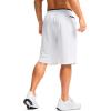 imageG Gradual Mens Long Basketball Shorts with Zipper Pocket 11 Quick Dry Gym Shorts Lightweight Mesh Athletic Shorts for MenWhite